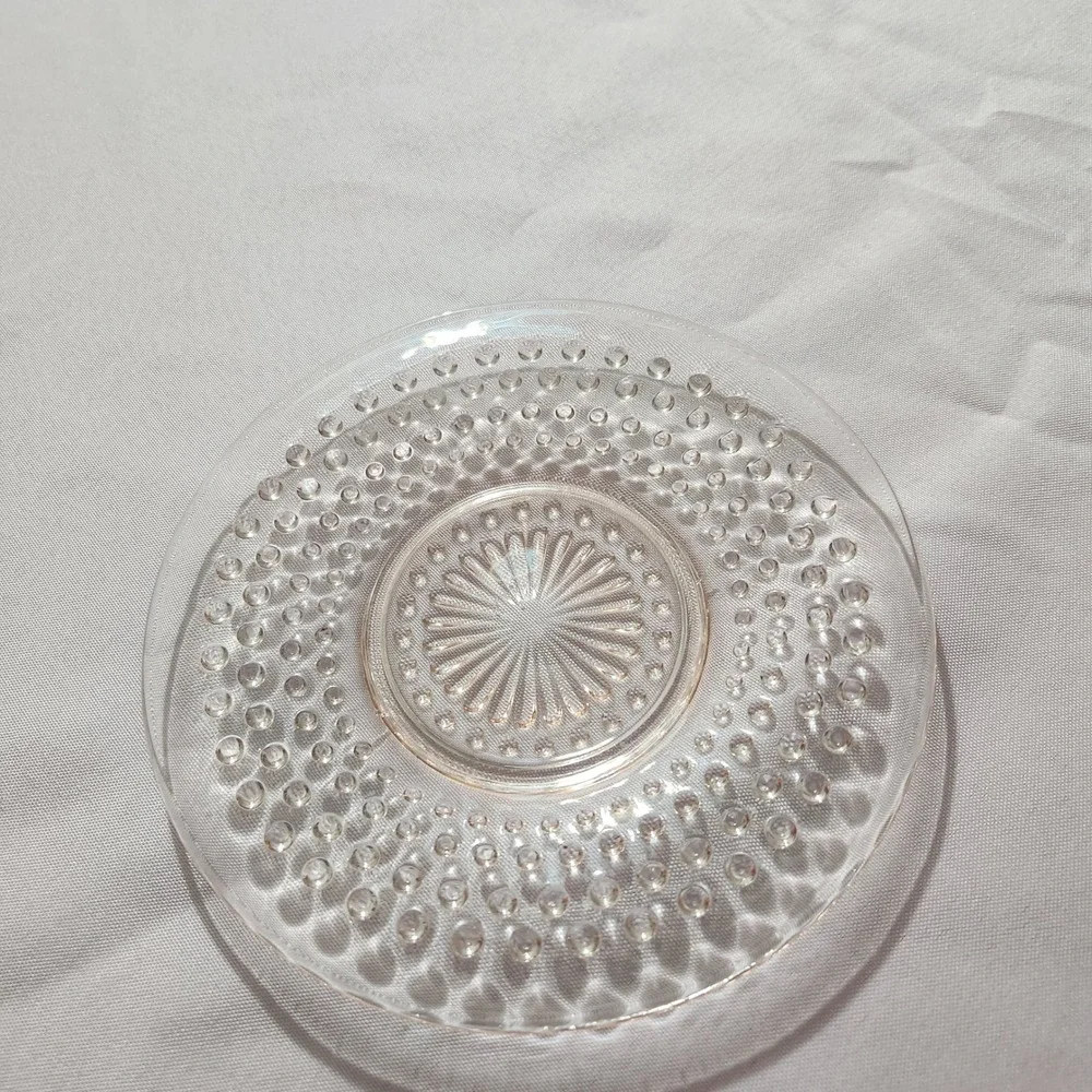 Vintage Pink Depression Glass Hobnail Teacup & Saucer Set of 7 |Party Collection
